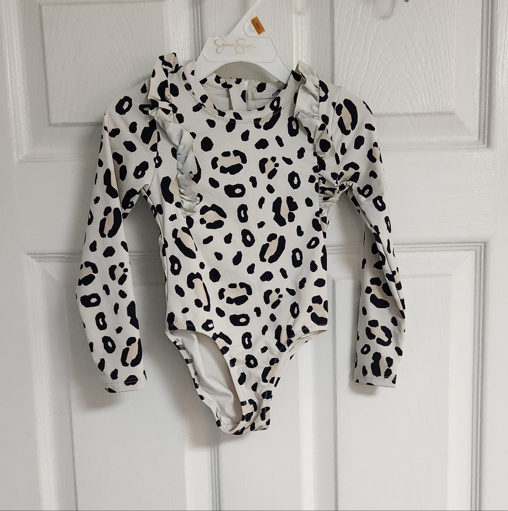 Leopard Print Kids One Piece Swimsuit